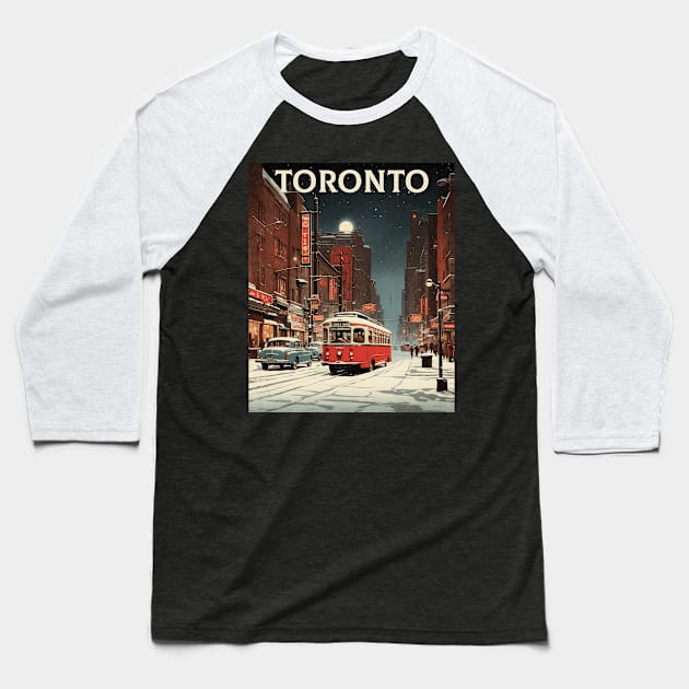 Toronto Canada Vintage Poster Tourism 2 Baseball T-Shirt by TravelersGems